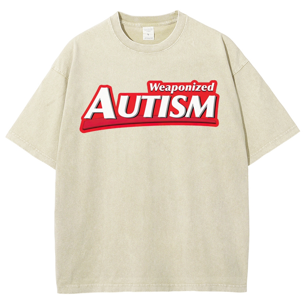 Weaponized Autism Kiss  Washed T-Shirt 