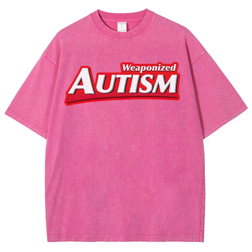Weaponized Autism Kiss  Washed T-Shirt 
