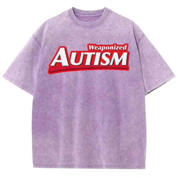 Weaponized Autism Kiss  Washed T-Shirt 