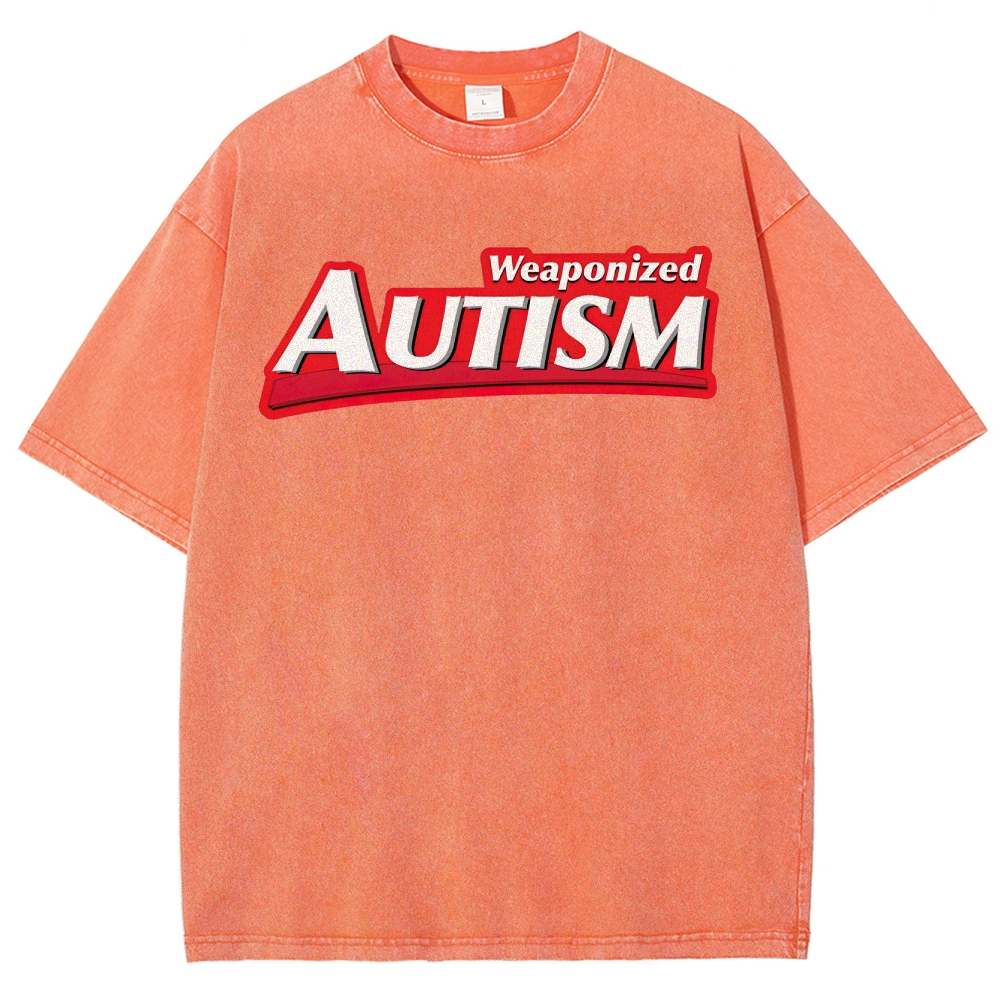 Weaponized Autism Kiss  Washed T-Shirt 