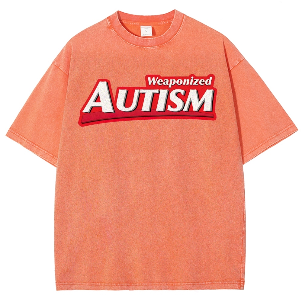 Weaponized Autism Kiss  Washed T-Shirt 