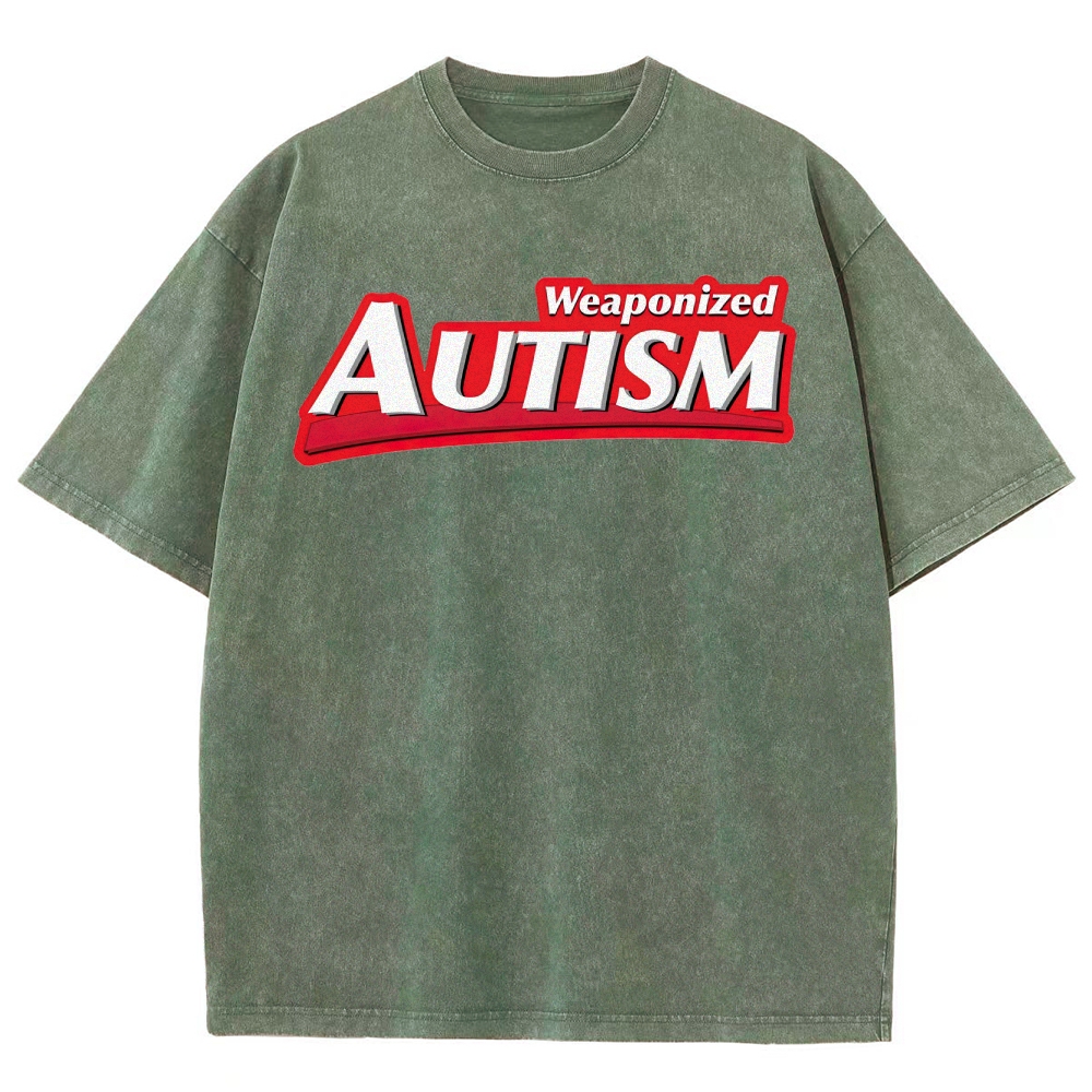 Weaponized Autism Kiss  Washed T-Shirt 