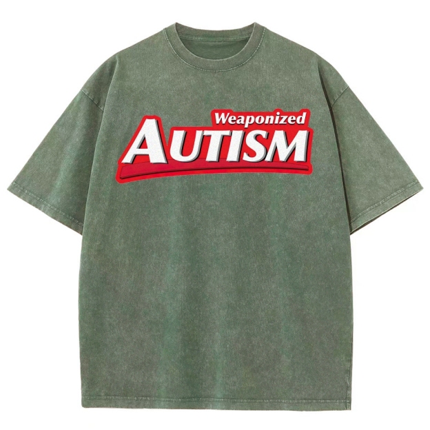 Weaponized Autism Kiss  Washed T-Shirt 