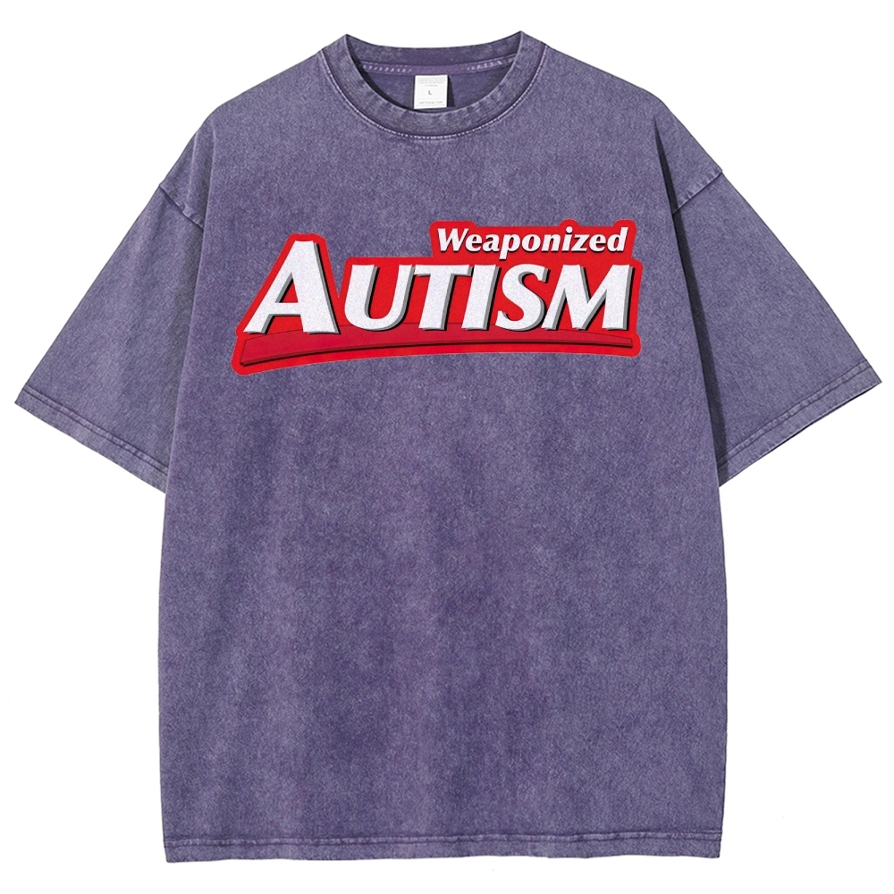 Weaponized Autism Kiss  Washed T-Shirt 