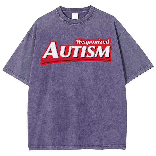 Weaponized Autism Kiss  Washed T-Shirt 