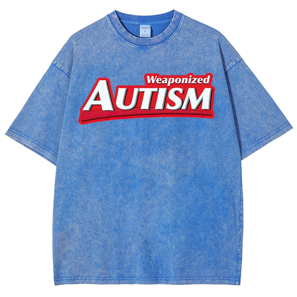 Weaponized Autism Kiss  Washed T-Shirt 