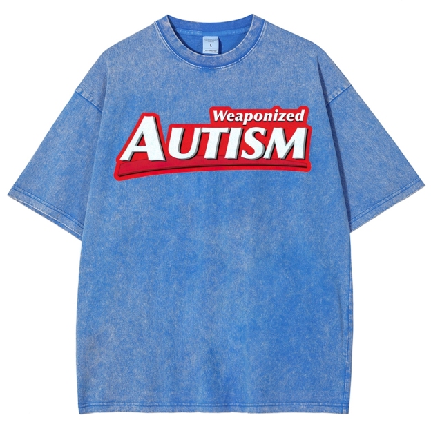Weaponized Autism Kiss  Washed T-Shirt 