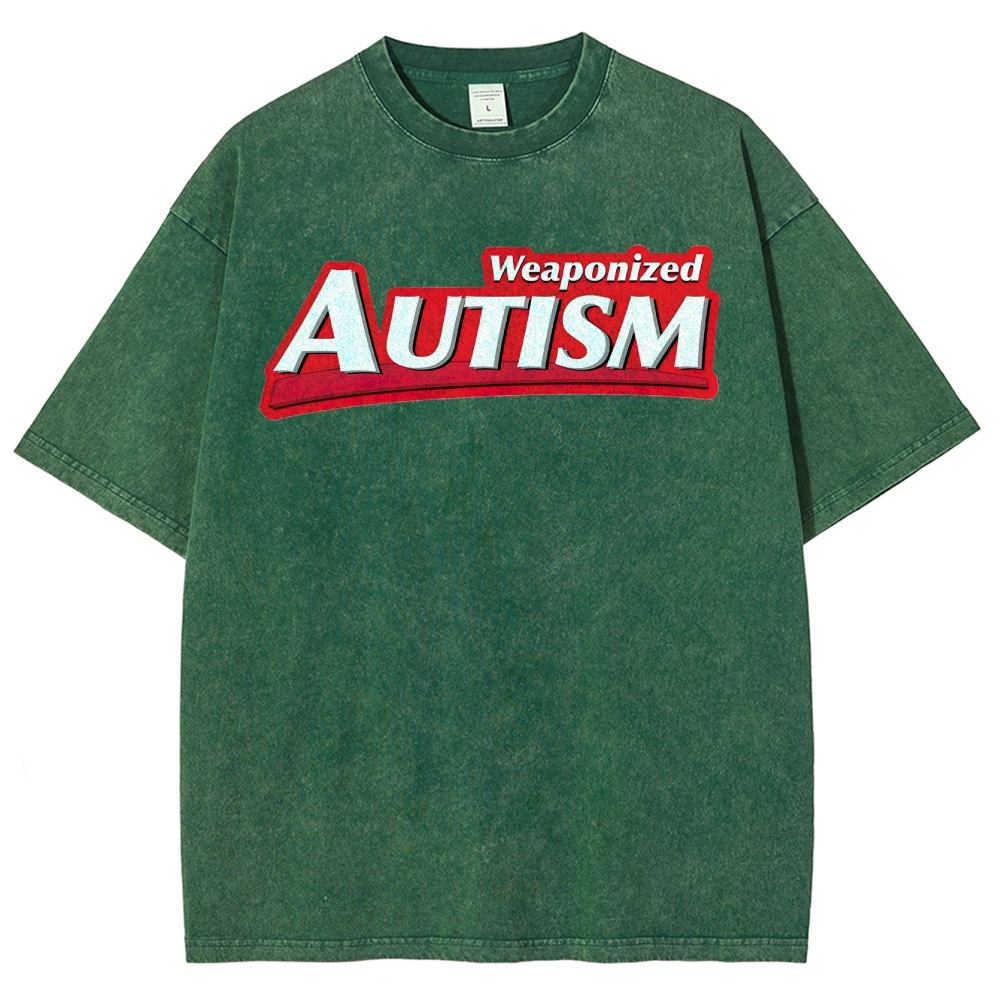Weaponized Autism Kiss  Washed T-Shirt 