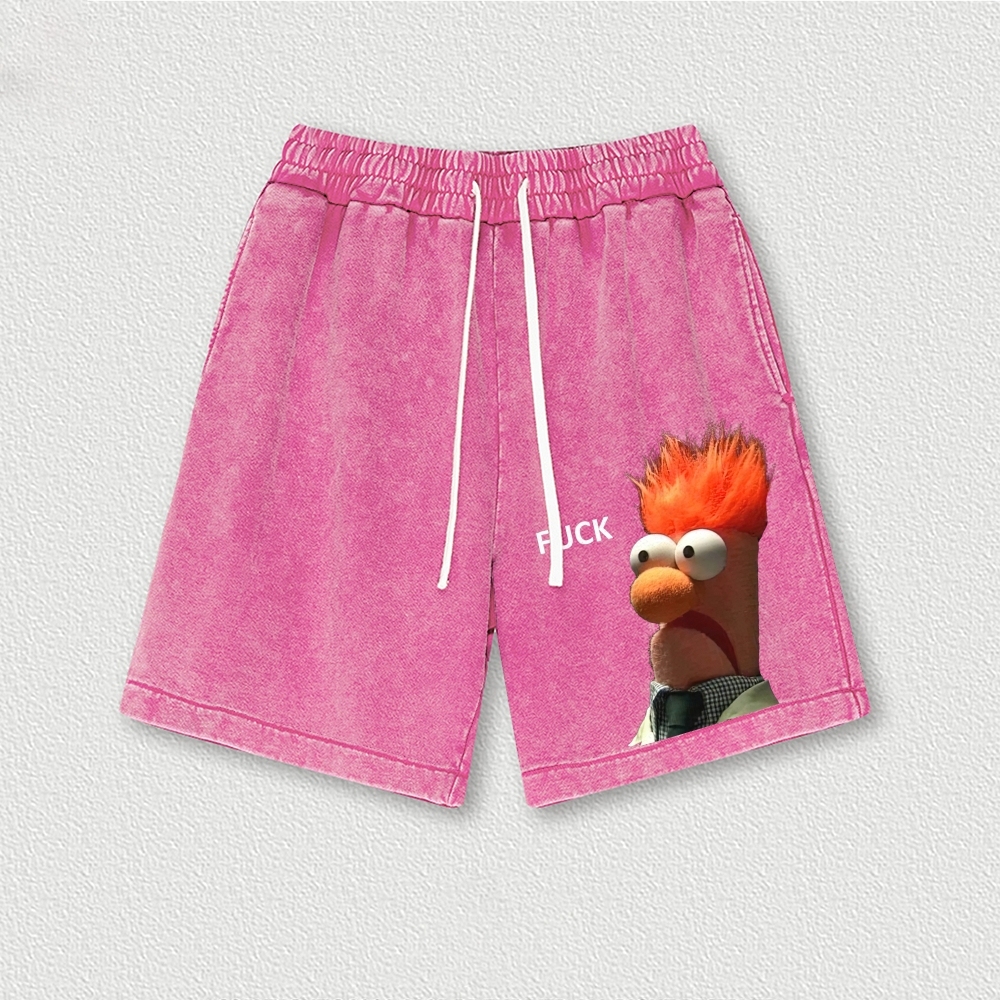 "Meep Meep" Beaker Washed Vintage Shorts