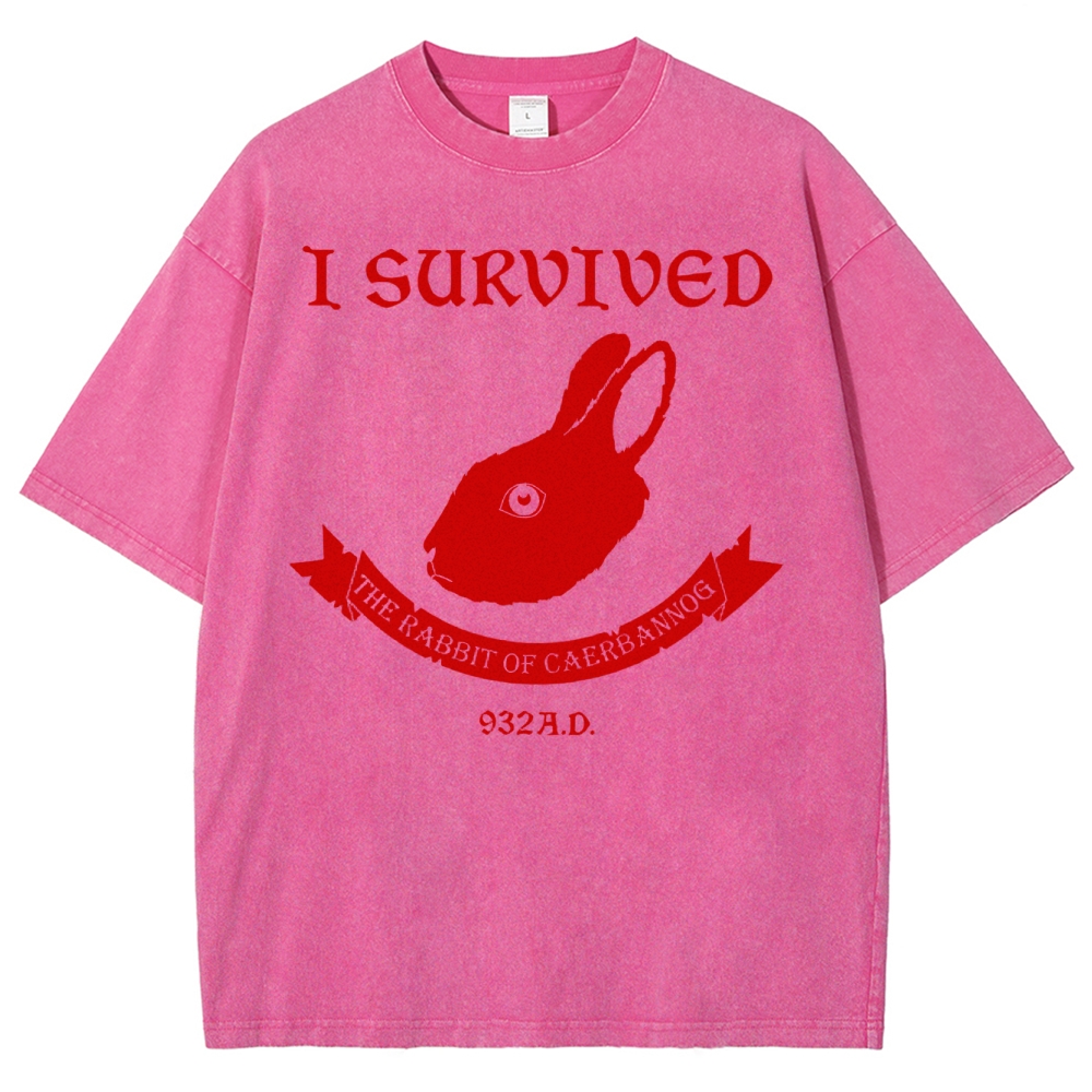 I Survived  The Rabbit of Caerbannog Washed T-Shirt