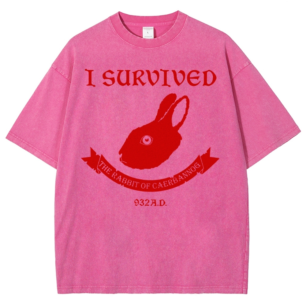 I Survived  The Rabbit of Caerbannog Washed T-Shirt