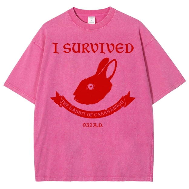 I Survived  The Rabbit of Caerbannog Washed T-Shirt