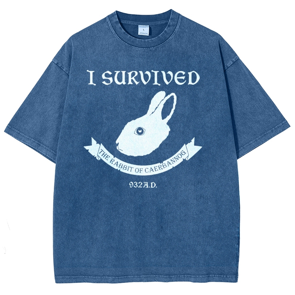 I Survived  The Rabbit of Caerbannog Washed T-Shirt