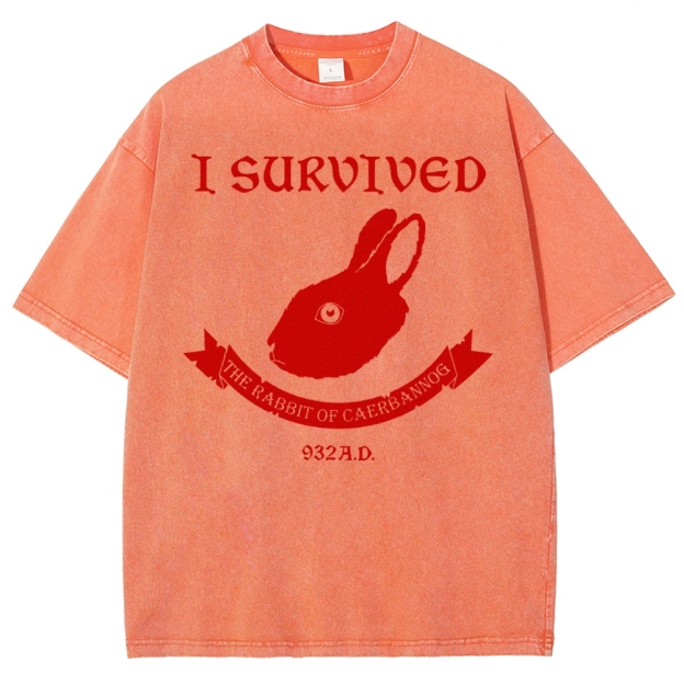 I Survived  The Rabbit of Caerbannog Washed T-Shirt