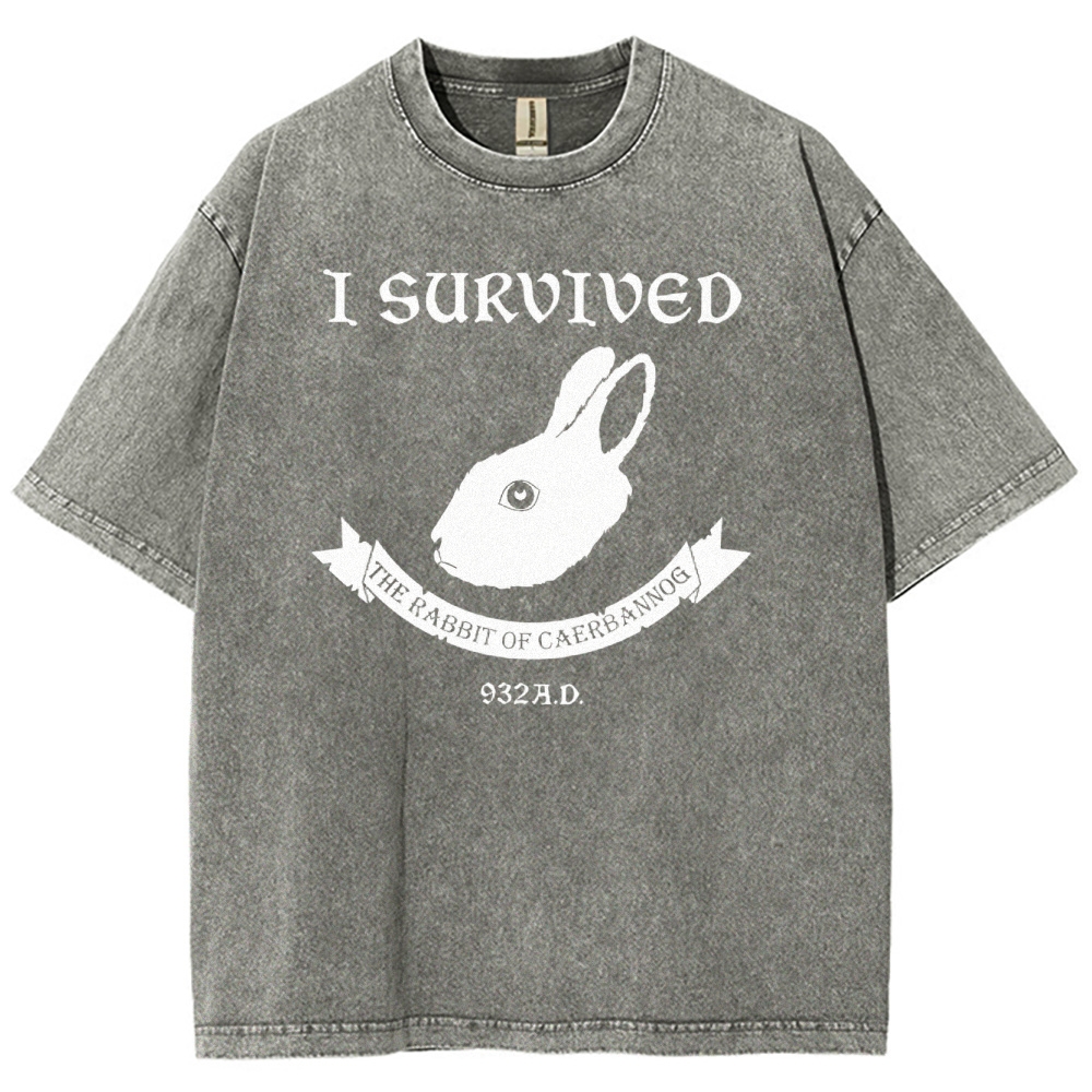 I Survived  The Rabbit of Caerbannog Washed T-Shirt