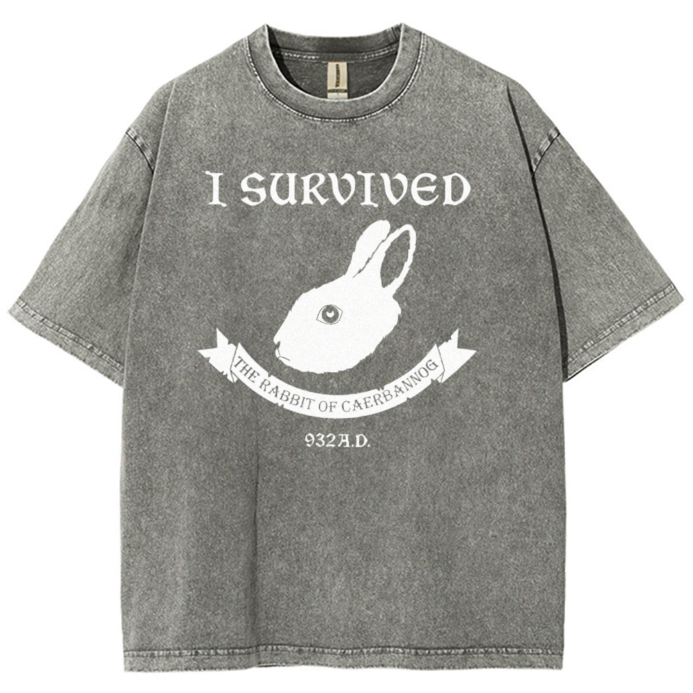I Survived  The Rabbit of Caerbannog Washed T-Shirt