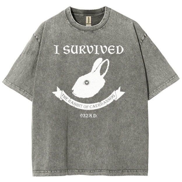 I Survived  The Rabbit of Caerbannog Washed T-Shirt