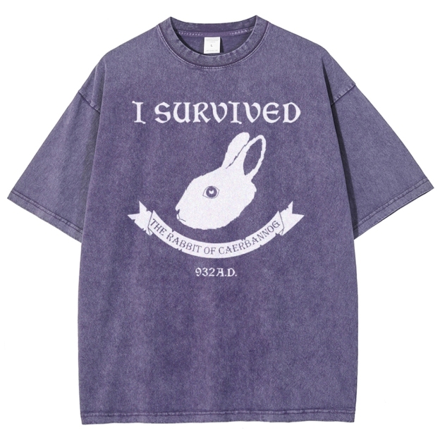 I Survived  The Rabbit of Caerbannog Washed T-Shirt