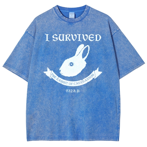 I Survived  The Rabbit of Caerbannog Washed T-Shirt