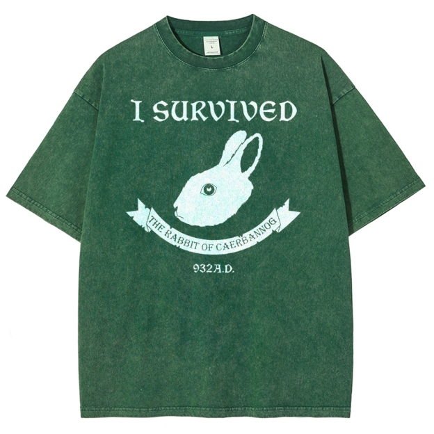 I Survived  The Rabbit of Caerbannog Washed T-Shirt