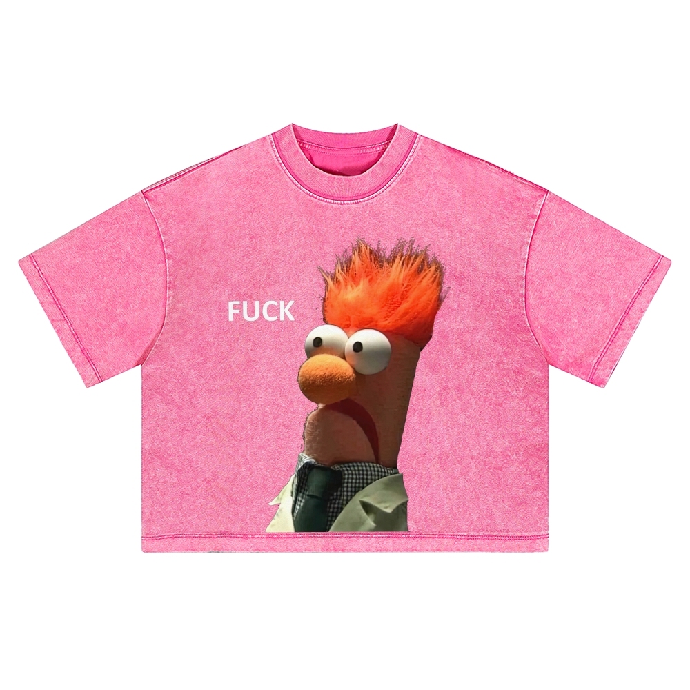 "Meep Meep" Beaker Meme Washed Cropped T-Shirt 