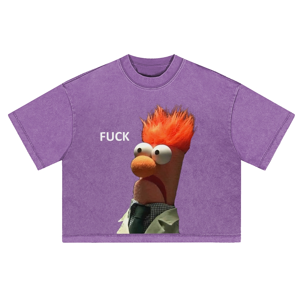 "Meep Meep" Beaker Meme Washed Cropped T-Shirt 