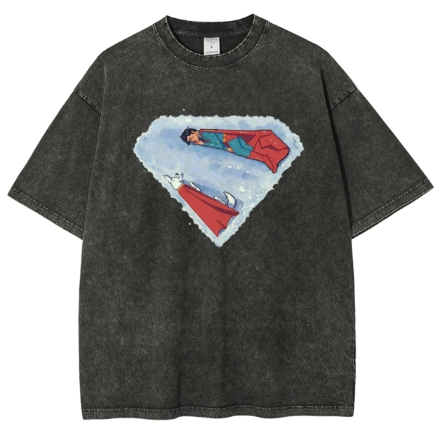 "Superman S-Shield Snow Reflection" Artistic Washed T-Shirt