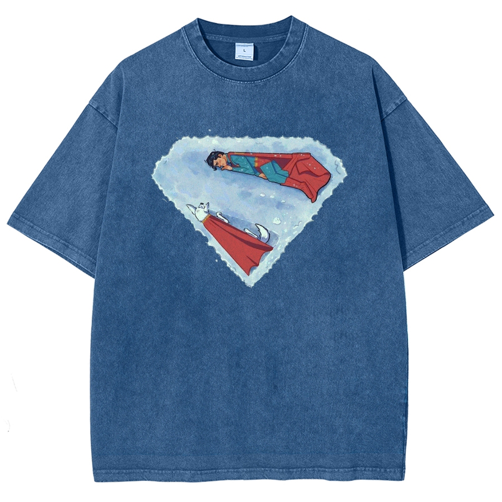 "Superman S-Shield Snow Reflection" Artistic Washed T-Shirt