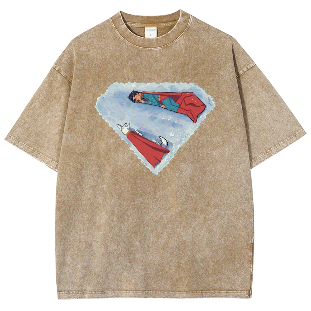 "Superman S-Shield Snow Reflection" Artistic Washed T-Shirt
