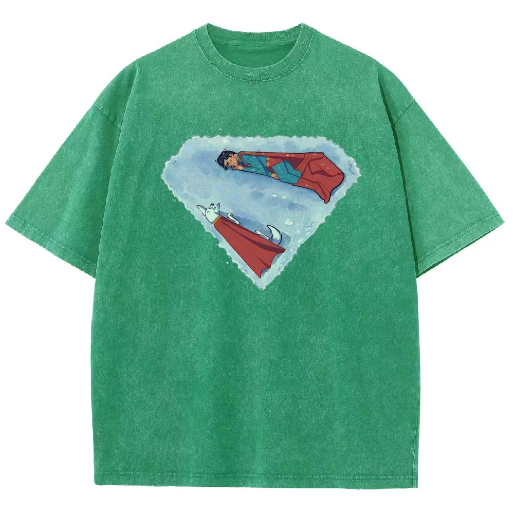 "Superman S-Shield Snow Reflection" Artistic Washed T-Shirt