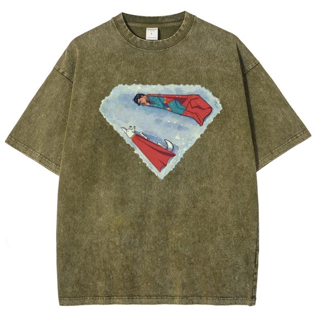 "Superman S-Shield Snow Reflection" Artistic Washed T-Shirt