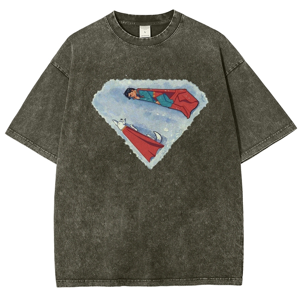 "Superman S-Shield Snow Reflection" Artistic Washed T-Shirt