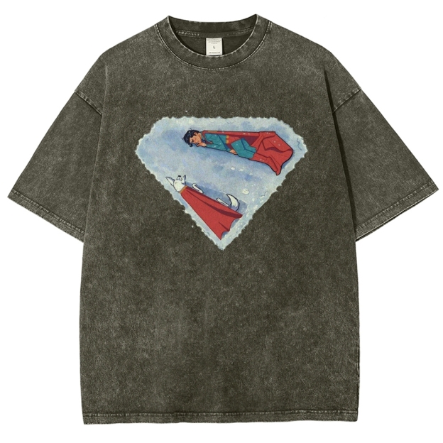"Superman S-Shield Snow Reflection" Artistic Washed T-Shirt