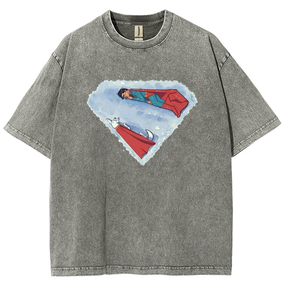 "Superman S-Shield Snow Reflection" Artistic Washed T-Shirt