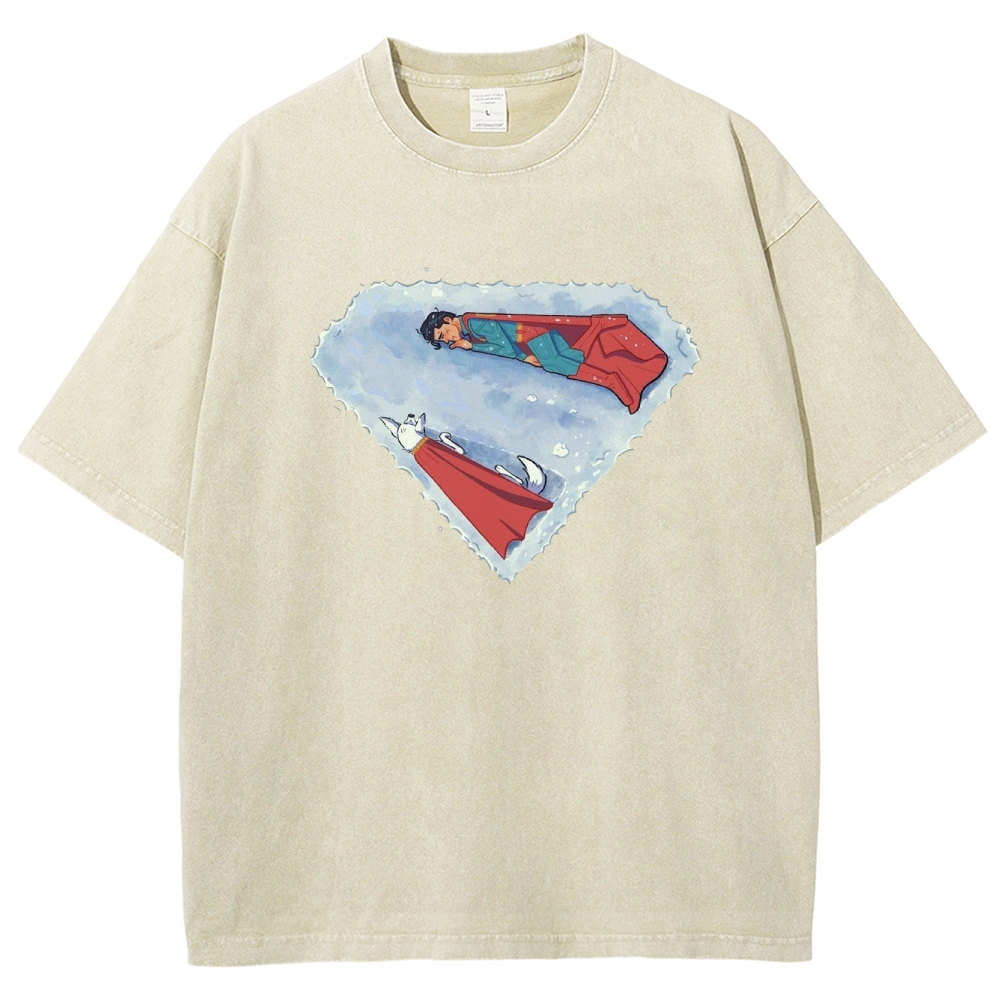 "Superman S-Shield Snow Reflection" Artistic Washed T-Shirt