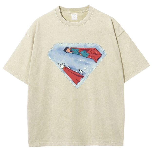 "Superman S-Shield Snow Reflection" Artistic Washed T-Shirt