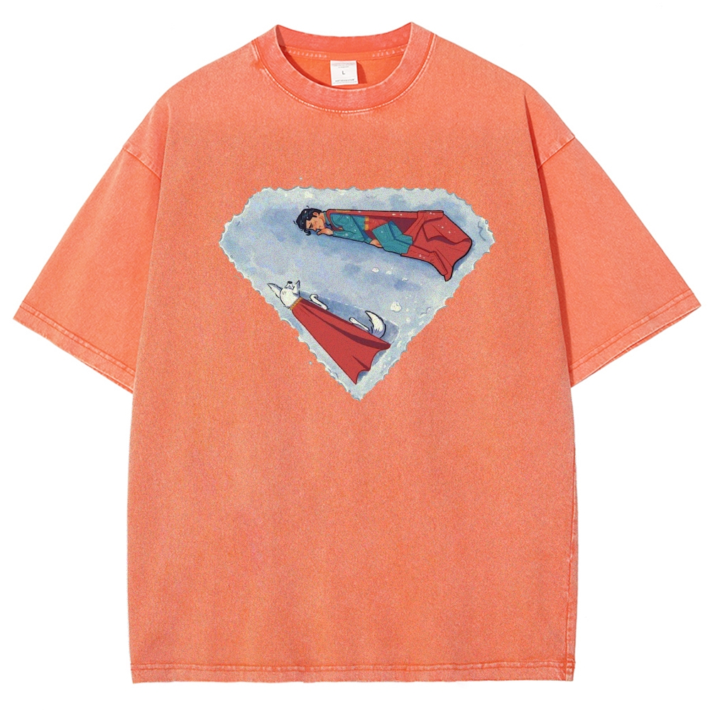"Superman S-Shield Snow Reflection" Artistic Washed T-Shirt