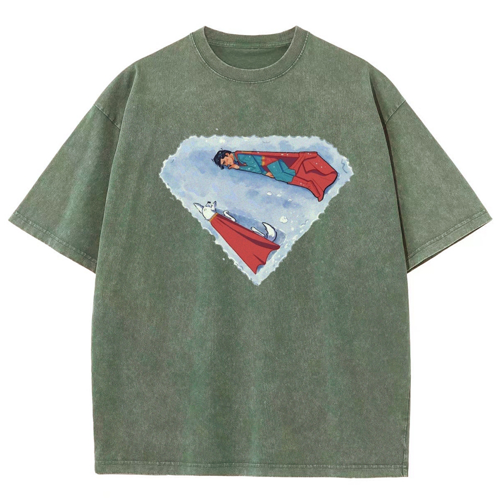 "Superman S-Shield Snow Reflection" Artistic Washed T-Shirt