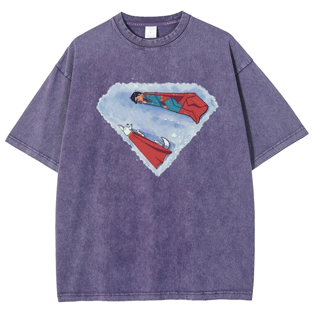 "Superman S-Shield Snow Reflection" Artistic Washed T-Shirt