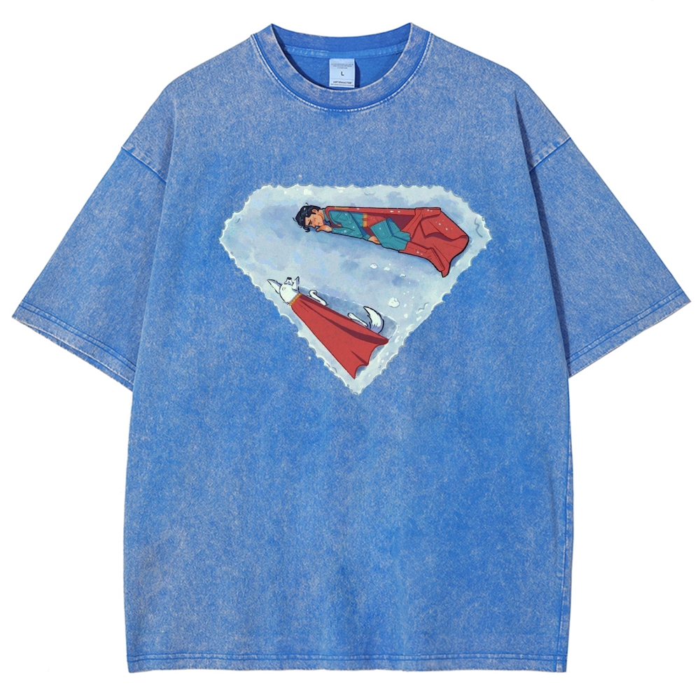 "Superman S-Shield Snow Reflection" Artistic Washed T-Shirt
