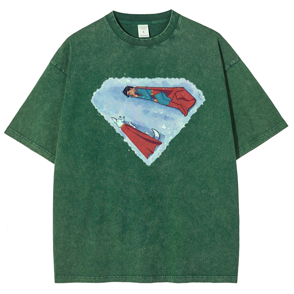"Superman S-Shield Snow Reflection" Artistic Washed T-Shirt