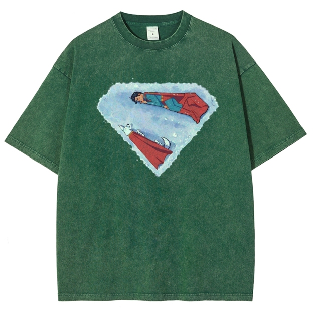 "Superman S-Shield Snow Reflection" Artistic Washed T-Shirt