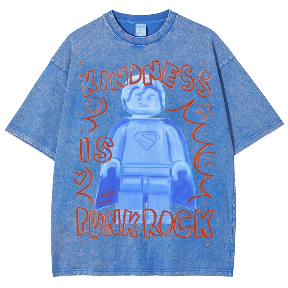 "Kindness Is Punk Rock" Lego Superman Washed T-Shirt