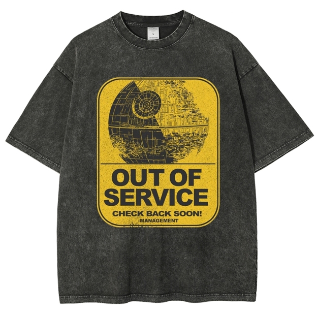 "Out of Service" Death Star Washed T-Shirt