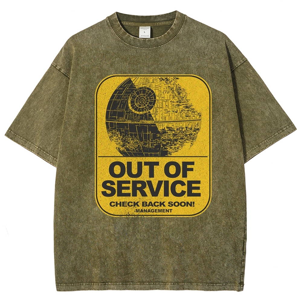 "Out of Service" Death Star Washed T-Shirt