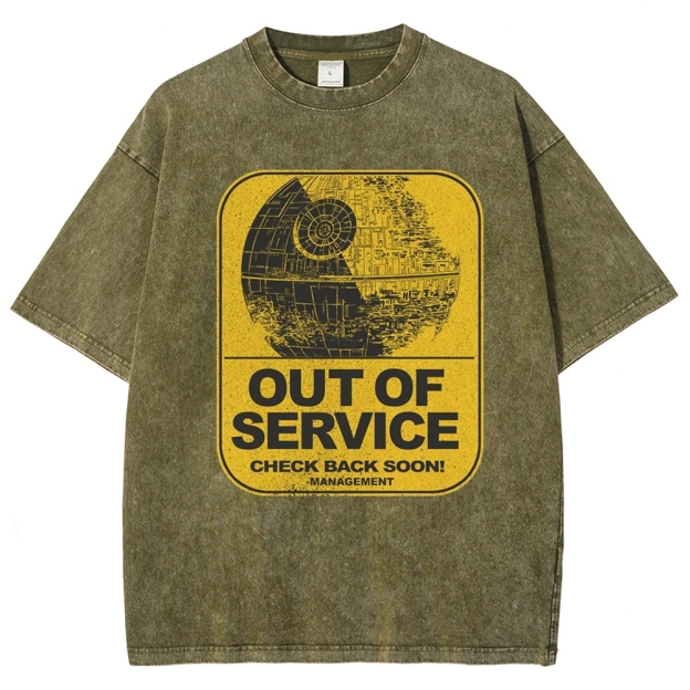 "Out of Service" Death Star Washed T-Shirt