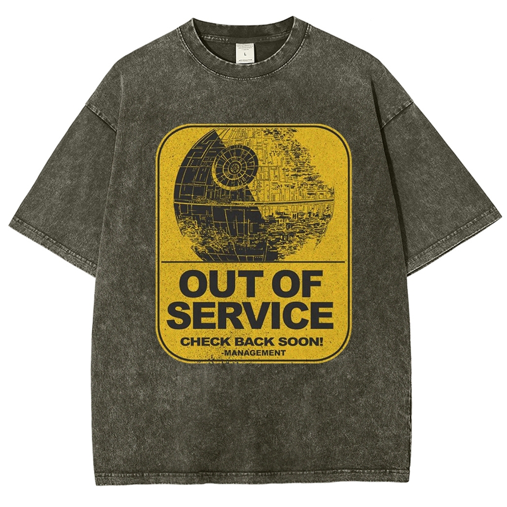 "Out of Service" Death Star Washed T-Shirt