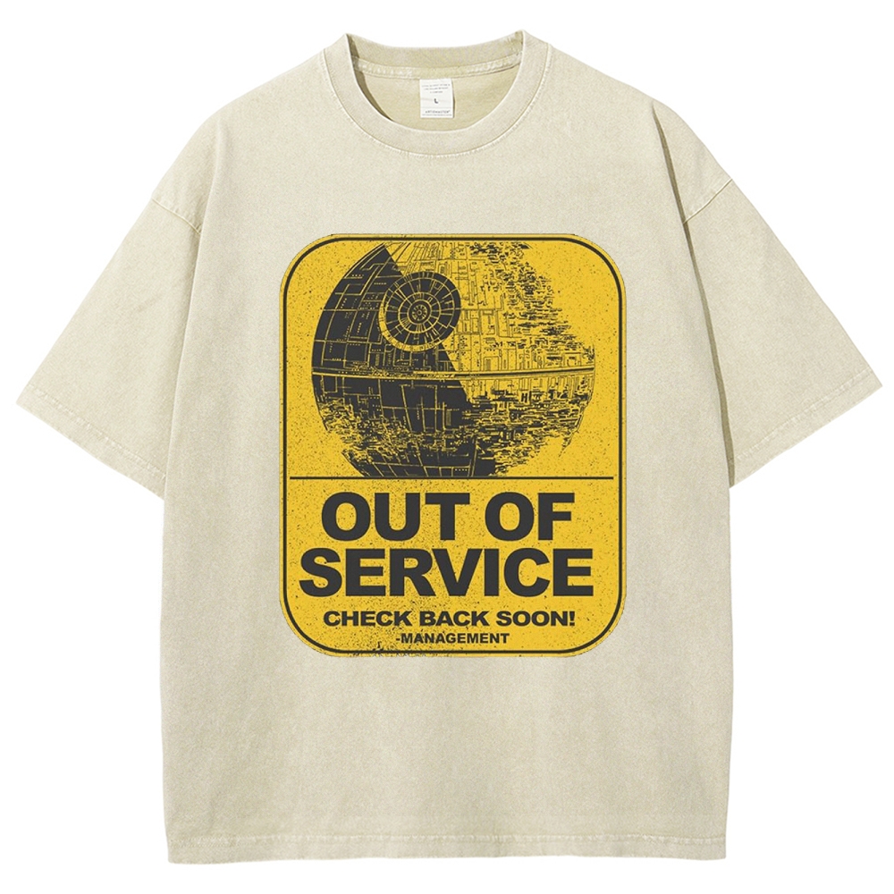 "Out of Service" Death Star Washed T-Shirt