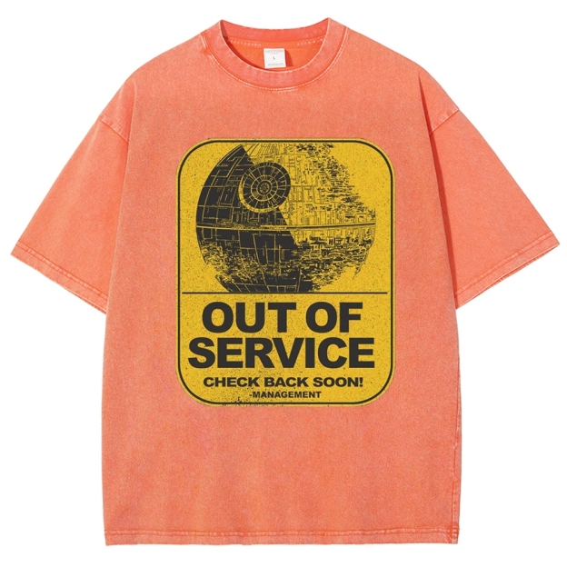 "Out of Service" Death Star Washed T-Shirt