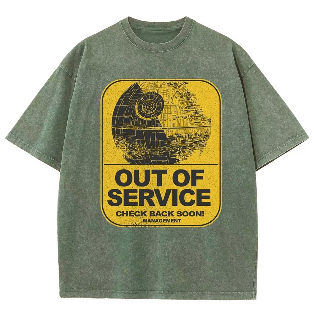 "Out of Service" Death Star Washed T-Shirt